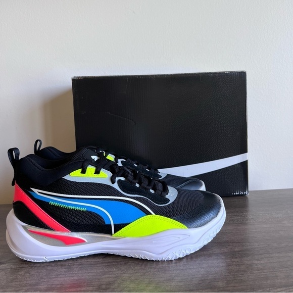 Puma NEW Men's Playmaker Pro Jet Black Lime Squeeze Shoe Size 8 #B1662